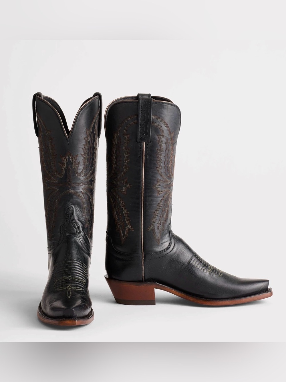 Lucchese Savannah Black Leather Western Boots US 9